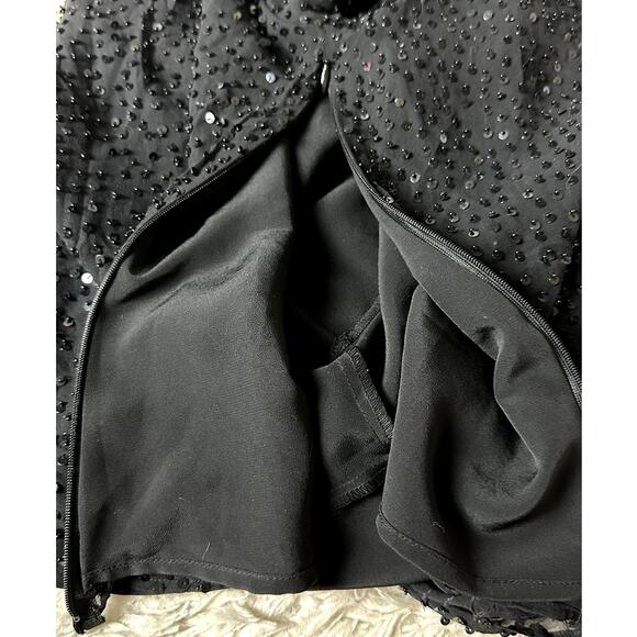 Talbots !00% Silk Black Beaded Sequins Festive Evening Party Formal Size 16W Top - Picture 9 of 11